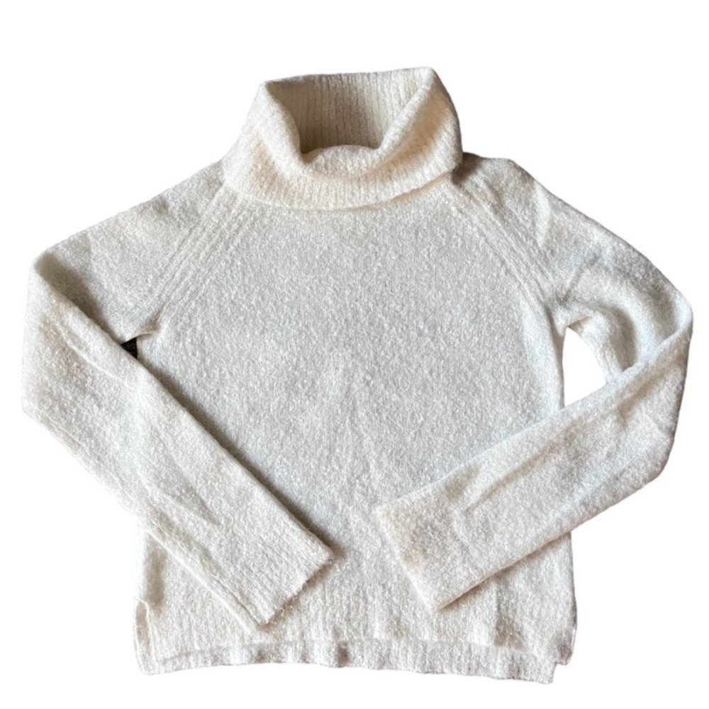 Paige Baby Alpaca Wool Cream Turtleneck Sweater Size Small Soft Cozy Minimalist